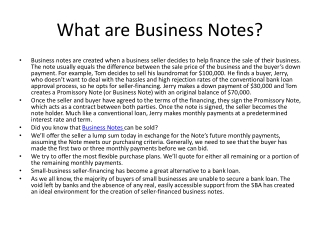 What are Business Notes