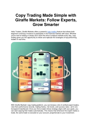 Copy Trading Made Simple with Giraffe Markets: Follow Experts, Grow Smarter