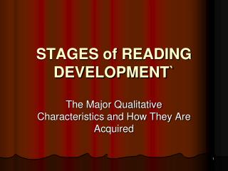 STAGES of READING DEVELOPMENT`