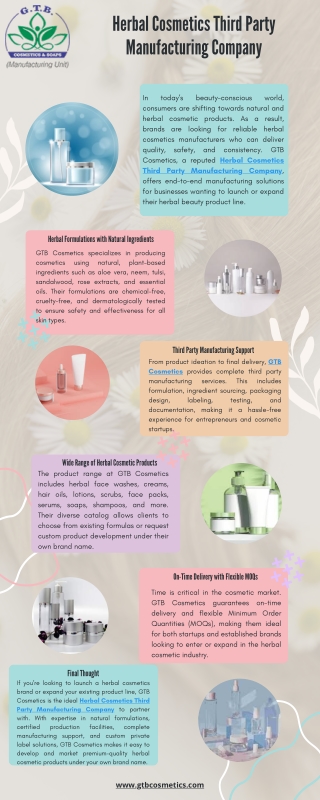 Herbal Cosmetics Third Party Manufacturing Company