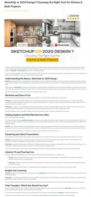 SketchUp or 2020 Design - Choosing the Right Tool for Kitchen & Bath Projects