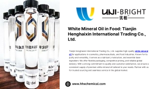 White Mineral Oil in Food Tianjin Henghaixin International Trading Co., Ltd.
