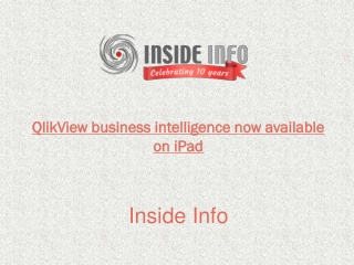 QlikView business intelligence now available on iPad