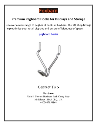 Premium Pegboard Hooks for Displays and Storage