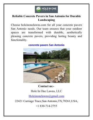 Reliable Concrete Pavers in San Antonio for Durable Landscaping