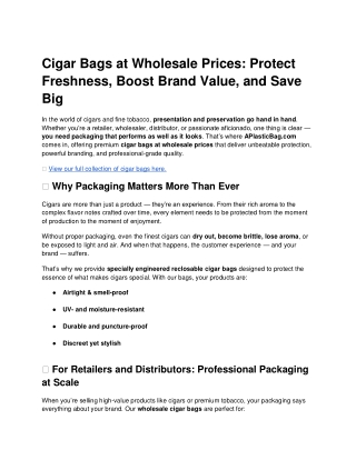 Cigar Bags at Wholesale Prices_ Protect Freshness, Boost Brand Value, and Save Big (1)