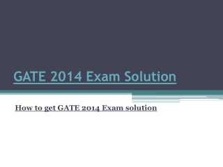 GATE 2014 exam solution