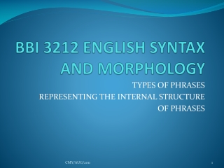 BBI 3212 ENGLISH SYNTAX AND MORPHOLOGY
