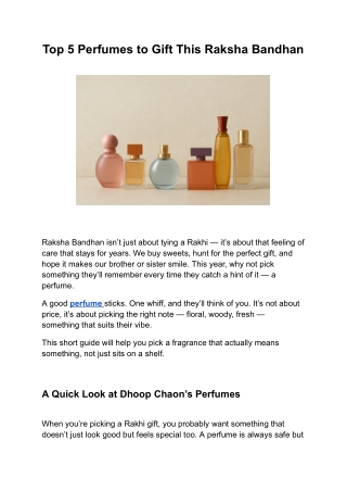 Top 6 Perfumes to Gift This Raksha Bandhan