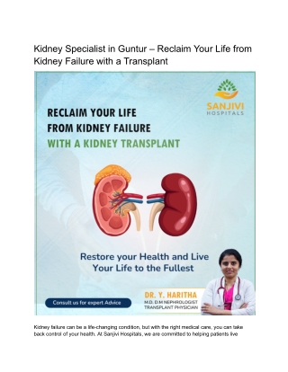 Kidney Specialist in Guntur 