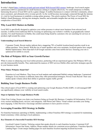 The Power of Local SEO for Dublin’s Small Businesses