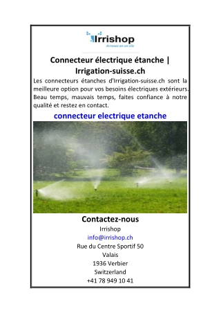 Connecteur électrique étanche Irrigation-suisse.ch