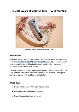 The CC Cream That Saves Time — And Your Skin