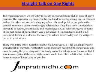 Straight Talk on Gay Rights