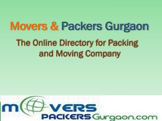 Movers and Packers Gurgaon
