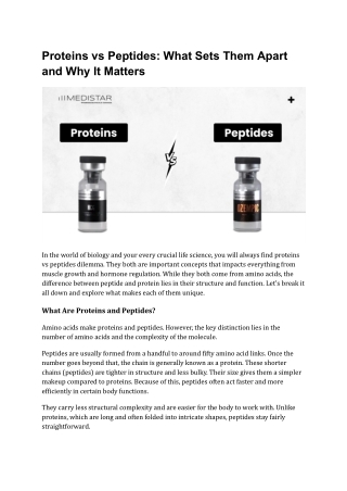 proteins vs peptides