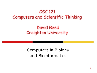 Computers in Biology and Bioinformatics