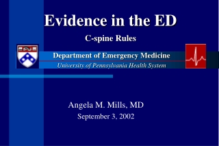 Evidence in the ED C-spine Rules