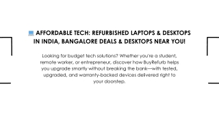 Refurbished Laptops & Desktops in India, Bangalore Deals & Desktops Near You