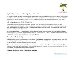 The Sweetest Sip Why You Should Buy Root Beer Online from St. John Brewers