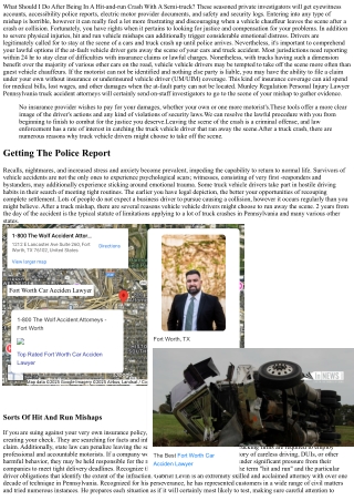 What Should I Do After Being In A Hit-and-run Accident With A Semi-truck?