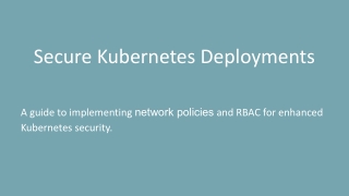 Kubernetes Deployment Security for DevOps Learners