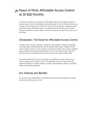Peace of Mind_ Affordable Access Control at 30 SGD Monthly