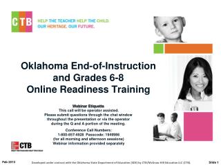 Oklahoma End-of-Instruction and Grades 6-8 Online Readiness Training