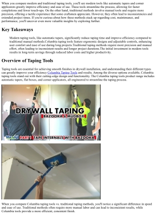 Taping Tools: Modern Vs Traditional Methods