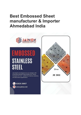 Best Embossed Sheet manufacturer & Importer Ahmedabad India