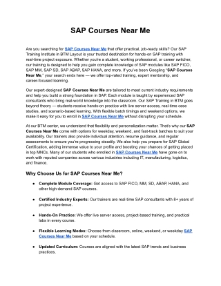 SAP Courses Near Me