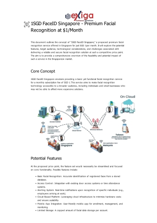 1SGD FaceID Singapore - Premium Facial Recognition at 1_Month