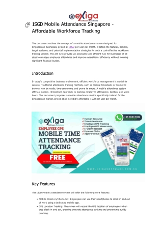 1SGD Mobile Attendance Singapore - Affordable Workforce Tracking