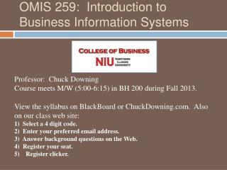 OMIS 259: Introduction to Business Information Systems