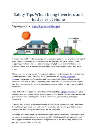 Essential Safety Tips for Using Inverters and Batteries at Home – Fujitronix