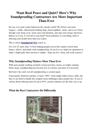 Want Real Peace and Quiet_ Here's Why Soundproofing Contractors Are More Important Than Ever