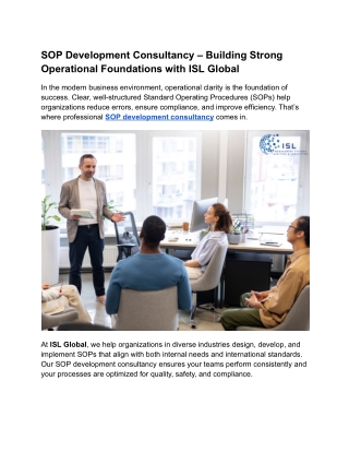 SOP Development Consultancy – Building Strong Operational Foundations with ISL