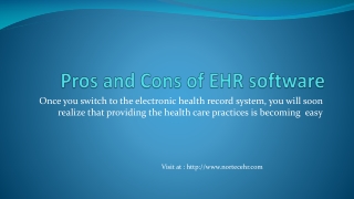 Pros and Cons of EHR software