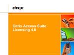 Citrix Access Suite Licensing 4.0