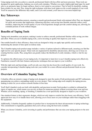 Why Use Taping Tools for Best Results?