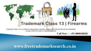 Trademark Class 13 | Firearms