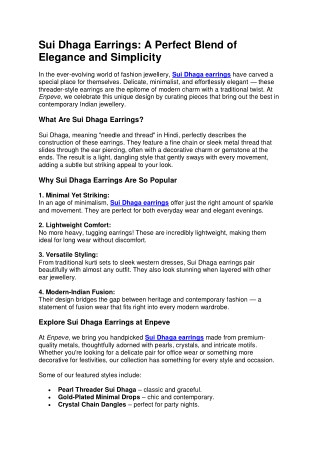 Sui Dhaga Earrings A Perfect Blend of Elegance and Simplicity