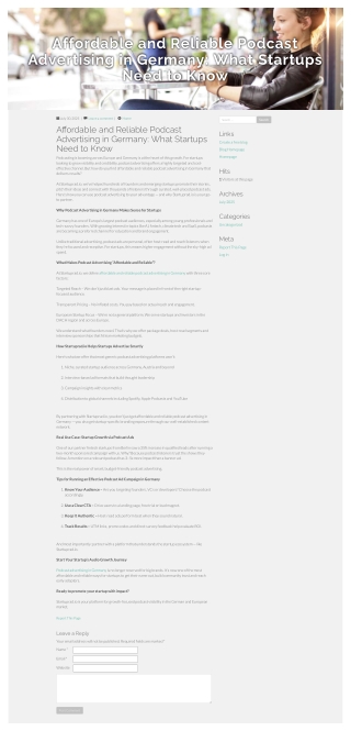 Affordable and Reliable Podcast Advertising in Germany What Startups Need to Know
