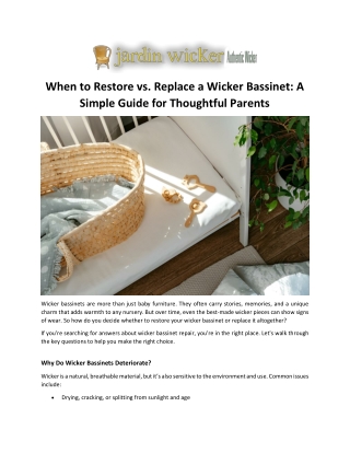 When to Restore vs. Replace a Wicker Bassinet: A Simple Guide for Thoughtful Par