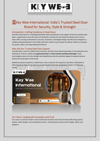 Premium Steel Doors – Elegant Strength for Modern Spaces