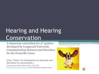 Hearing and Hearing Conservation