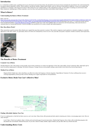 Exclusive Botox Deals You Can’t Afford to Miss!