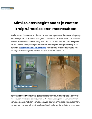 Slim isoleren begint onder je voeten_ kruipruimte isoleren met resultaat