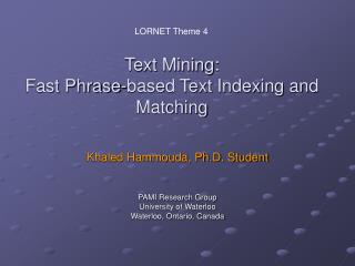 Text Mining: Fast Phrase-based Text Indexing and Matching