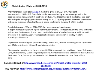 Analog IC Industry Growth Worldwide by 2018